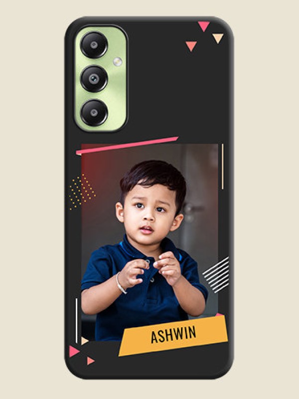 Custom Photo Frame with Triangle Small Dots on Photo On Space Black Custom Soft Matte Mobile Back Cover - Galaxy A05s