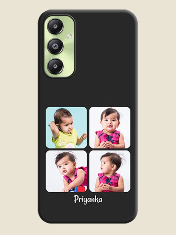 Custom Floral Art with 6 Image Holder on Photo On Space Black Custom Soft Matte Mobile Back Cover - Galaxy A05s