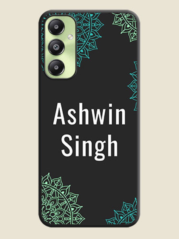 Custom Your Name with Floral Design On Space Black Custom Soft Matte Mobile Back Cover - Galaxy A05s