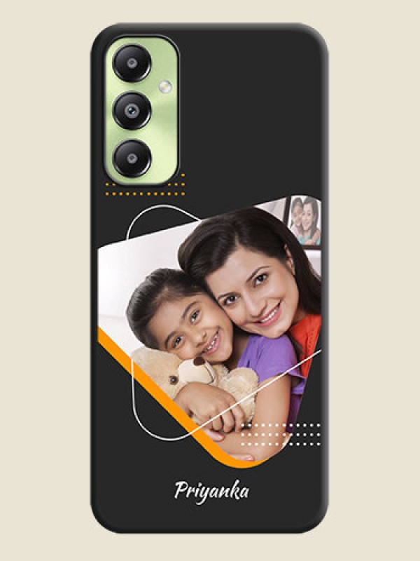 Custom Yellow Triangle on Photo On Space Black Custom Soft Matte Mobile Back Cover - Galaxy A05s