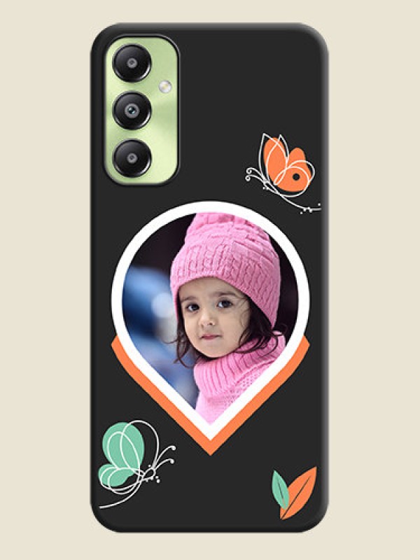 Custom Upload Pic With Simple Butterly Design On Space Black Custom Soft Matte Mobile Back Cover - Galaxy A05s