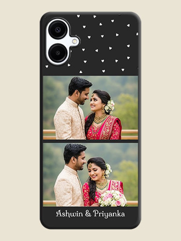 Custom Miniature Love Symbols with Name On Space Black Custom Soft Matte Mobile Back Cover - Galaxy A06