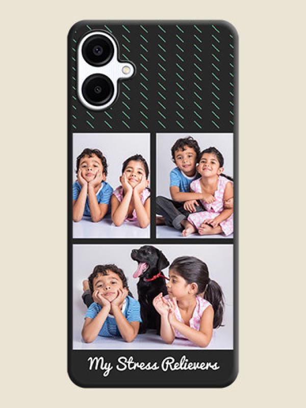 Custom Cross Dotted Pattern with 2 Image Holder On Space Black Custom Soft Matte Mobile Back Cover - Galaxy A06