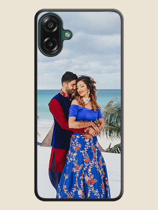 Custom Full Single Pic Upload On Space Black Custom Soft Matte Mobile Back Cover - Samsung Galaxy A07