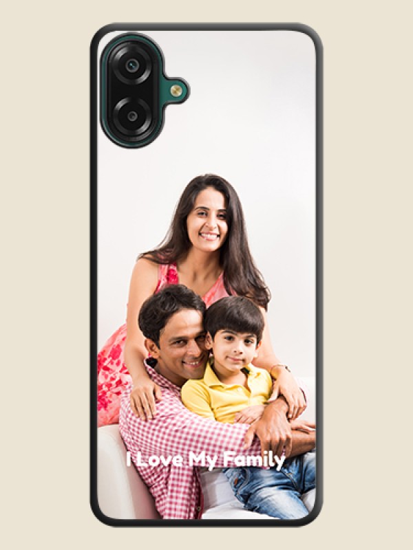 Custom Full Single Pic Upload With Text On Space Black Custom Soft Matte Mobile Back Cover - Samsung Galaxy A07