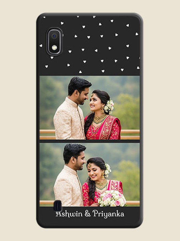 Custom Miniature Love Symbols with Name on Space Black Custom Soft Matte Back Cover - Galaxy A10