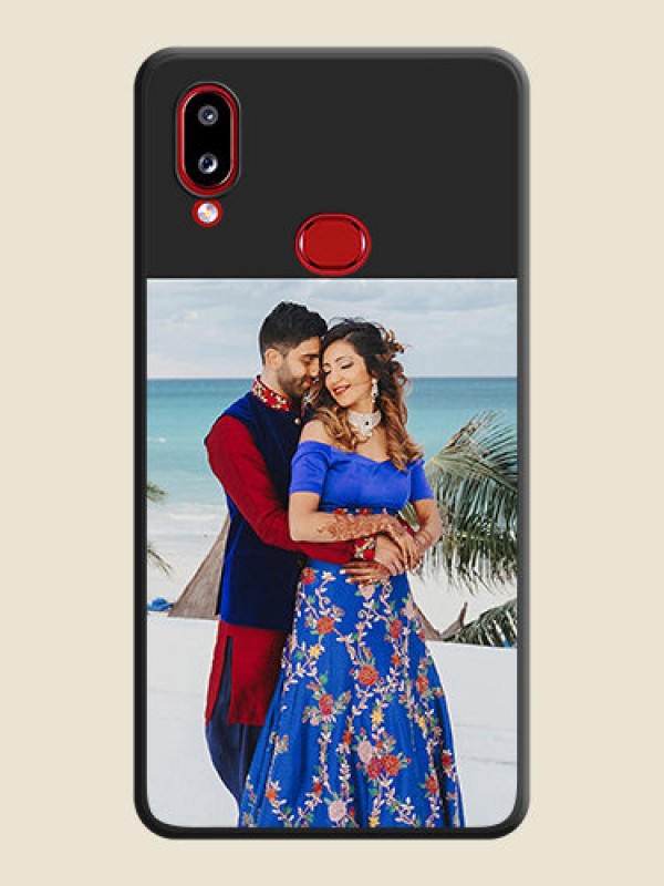 Custom Image Upload With Space Black Color On Custom Soft Matte Mobile Back Cover - Samsung Galaxy A10S