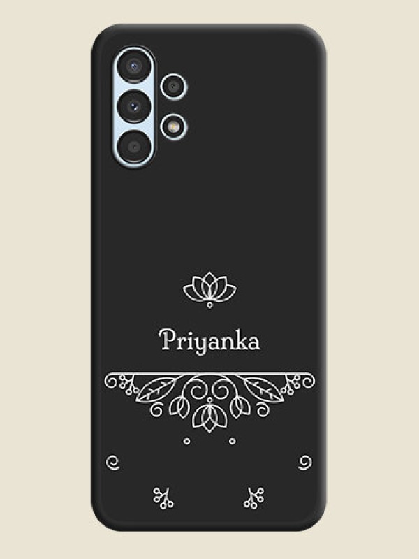Custom Lotus Garden Custom Text On Space Black Personalized Soft Matte Phone Covers -Samsung Galaxy A13