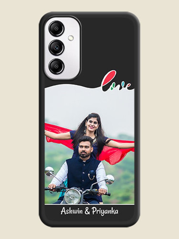 Custom Fall in Love Pattern with Picture on Photo on Space Black Soft Matte Mobile Case - Samsung Galaxy A14