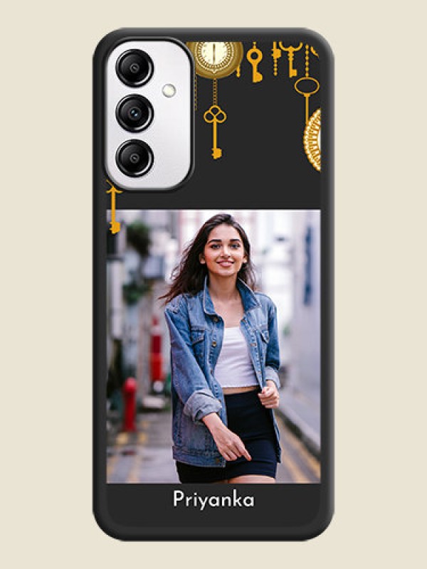 Custom Decorative Design with Text on Space Black Custom Soft Matte Back Cover - Samsung Galaxy A14