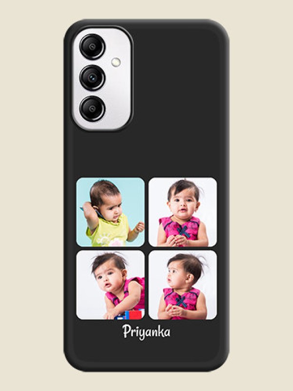 Custom Floral Art with 6 Image Holder on Photo on Space Black Soft Matte Mobile Case - Samsung Galaxy A14