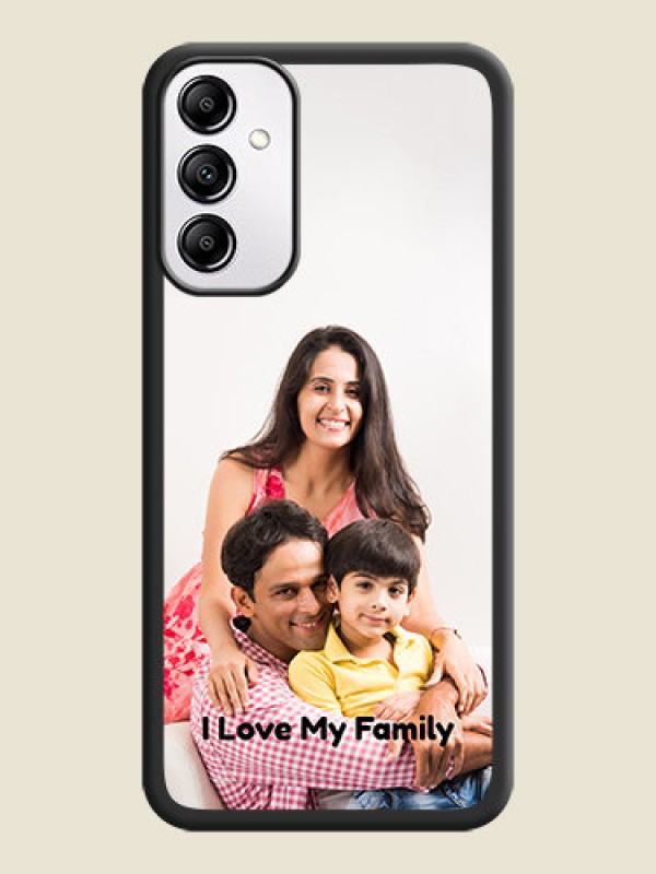 Custom Full Single Pic Upload With Text On Space Black Personalized Soft Matte Phone Covers -Samsung Galaxy A14