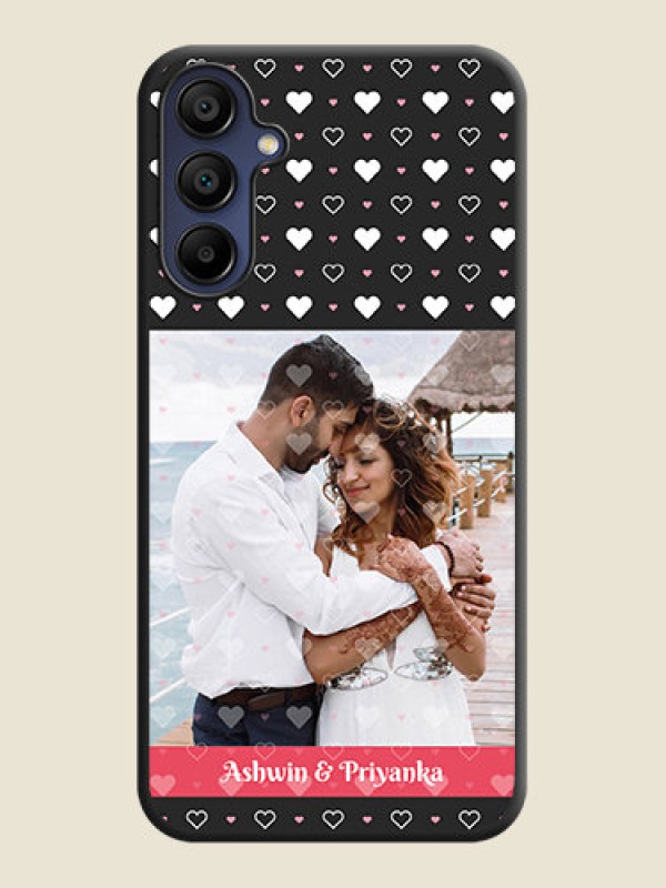 Custom White Color Love Symbols with Text Design - Photo on Space Black Soft Matte Phone Cover - Galaxy A15 5G
