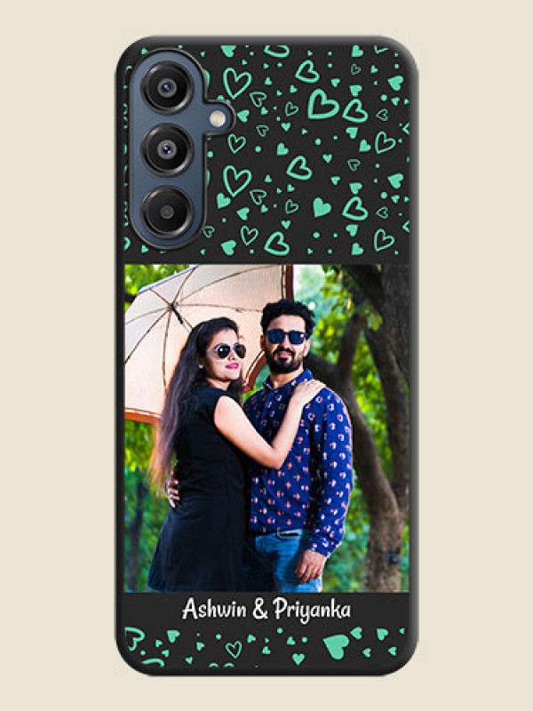 Custom Sea Green Indefinite Love Pattern on Photo On Space Black Custom Soft Matte Mobile Back Cover - Galaxy A16 5G