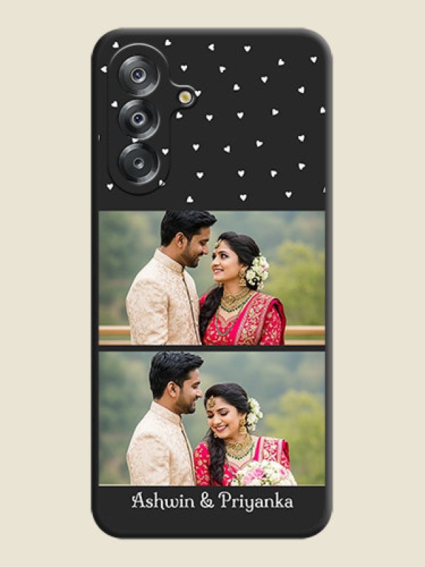 Custom Miniature Love Symbols with Name On Space Black Custom Soft Matte Mobile Back Cover - Samsung Galaxy A17 5G