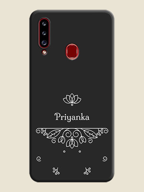Custom Lotus Garden Custom Text On Space Black Personalized Soft Matte Phone Covers -Samsung Galaxy A20S
