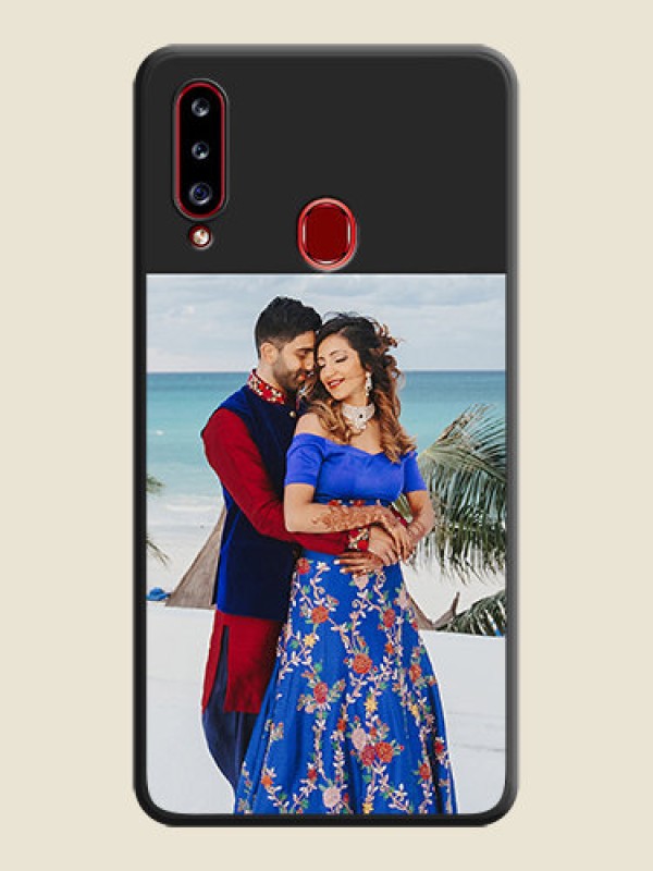 Custom Image Upload With Space Black Color On Custom Soft Matte Mobile Back Cover - Samsung Galaxy A20S