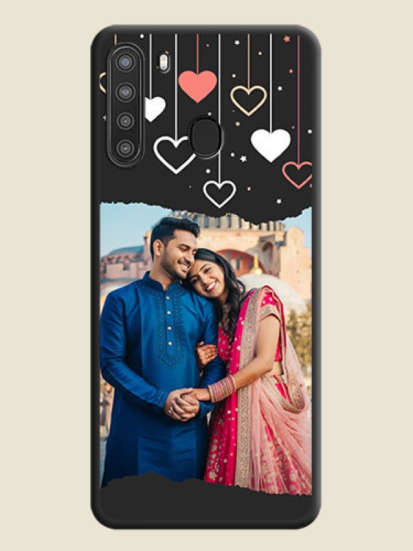 Custom Love Hangings with Splash Wave Picture on Space Black Custom Soft Matte Phone Back Cover - Galaxy A21