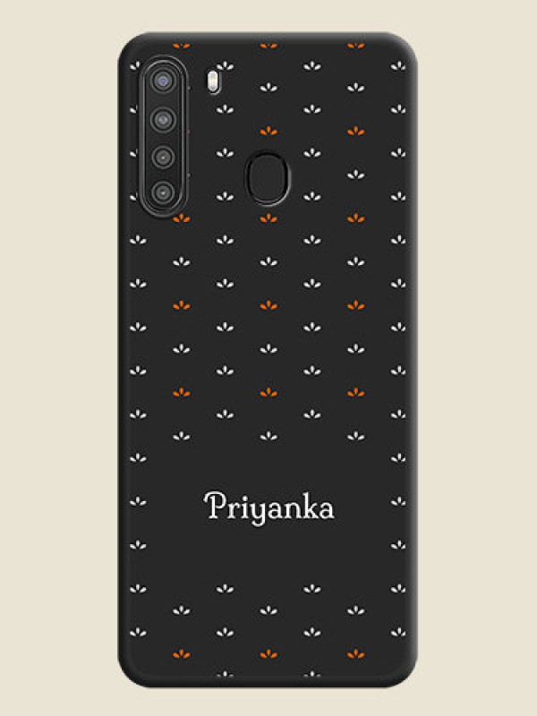 Custom Simple Pattern With Custom Text On Space Black Personalized Soft Matte Phone Covers -Samsung Galaxy A21
