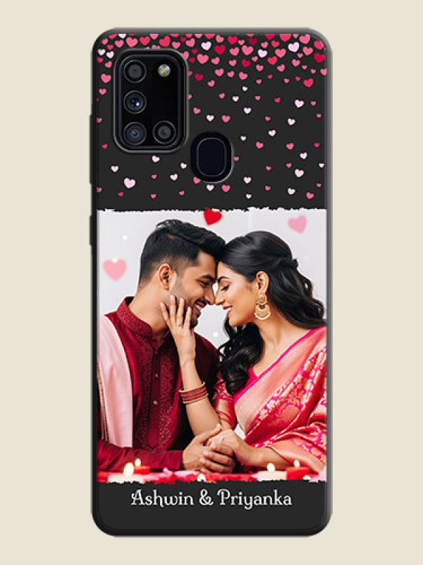 Custom Fall in Love with Your Partner  - Photo on Space Black Soft Matte Phone Cover - Galaxy A21S