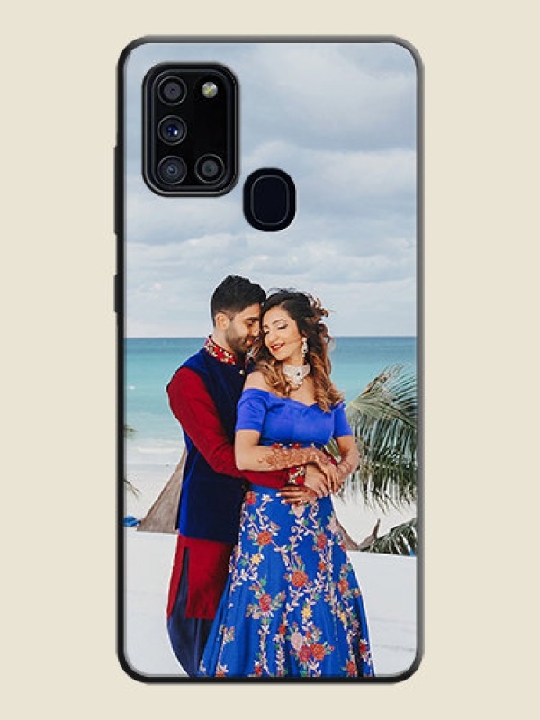 Custom Full Single Pic Upload On Space Black Personalized Soft Matte Phone Covers -Samsung Galaxy A21S