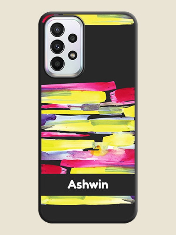 Custom Brush Coloured on Space Black Personalized Soft Matte Phone Covers - Galaxy A23