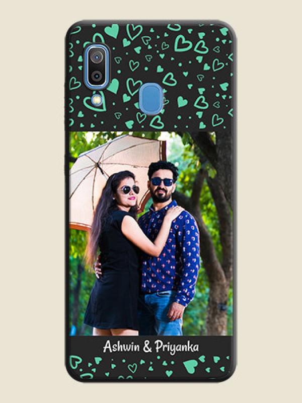 Custom Sea Green Indefinite Love Pattern - Photo on Space Black Soft Matte Mobile Cover - Galaxy A30