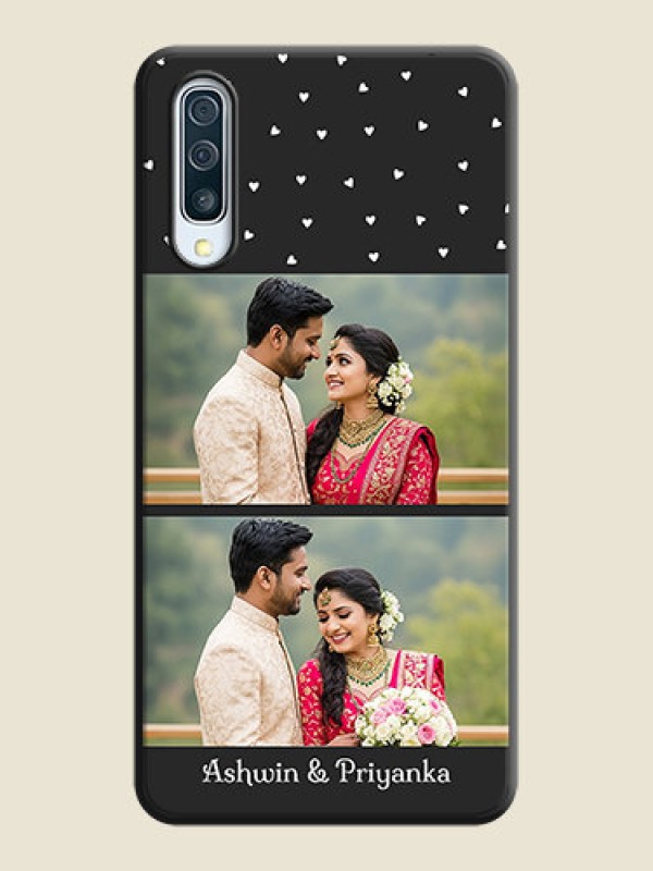Custom Miniature Love Symbols with Name on Space Black Custom Soft Matte Back Cover - Galaxy A30S