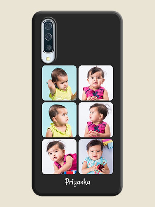 Custom Floral Art with 6 Image Holder - Photo on Space Black Soft Matte Mobile Case - Galaxy A30S