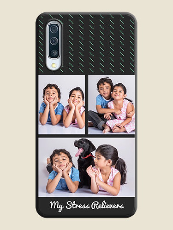 Custom Cross Dotted Pattern with 2 Image Holder  on Personalised Space Black Soft Matte Cases - Galaxy A30S