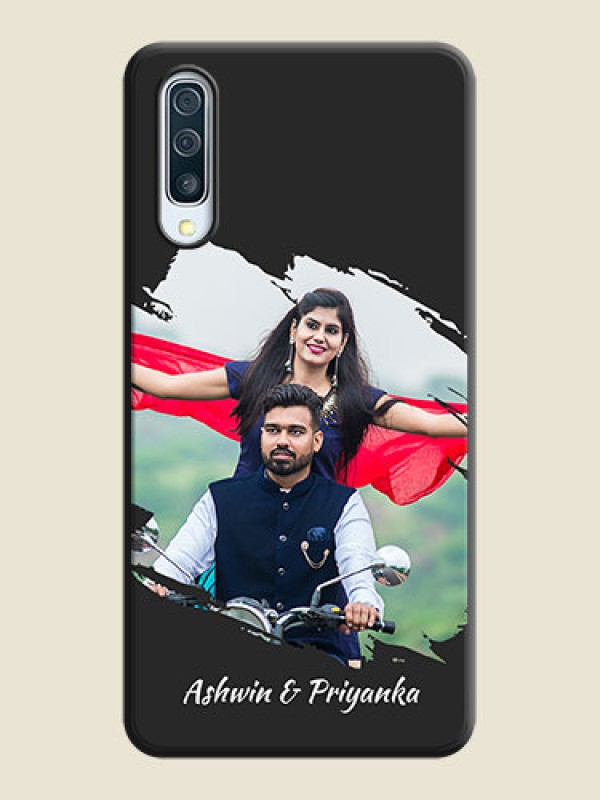 Custom Grunge Brush Strokes - Photo on Space Black Soft Matte Back Cover - Galaxy A30S