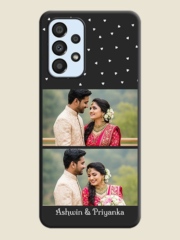 Custom Miniature Love Symbols with Name on Space Black Custom Soft Matte Back Cover - Galaxy A33 5G