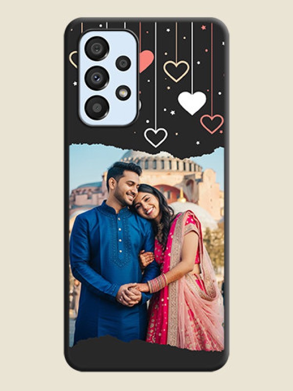 Custom Love Hangings with Splash Wave Picture on Space Black Custom Soft Matte Phone Back Cover - Galaxy A33 5G