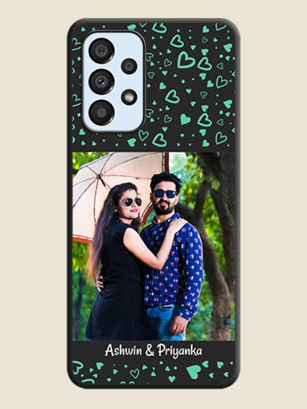Custom Sea Green Indefinite Love Pattern on Photo on Space Black Soft Matte Mobile Cover - Galaxy A33 5G