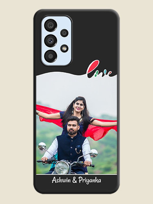 Custom Fall in Love Pattern with Picture on Photo on Space Black Soft Matte Mobile Case - Galaxy A33 5G