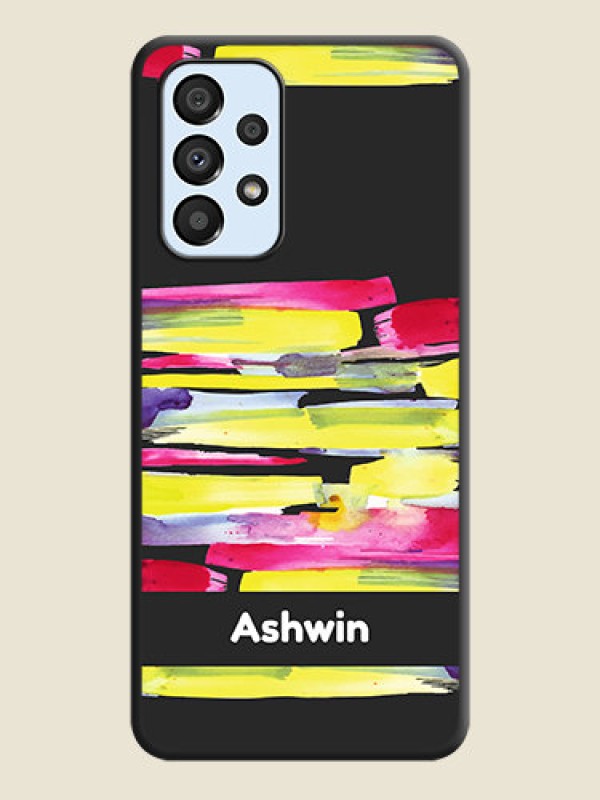 Custom Brush Coloured on Space Black Personalized Soft Matte Phone Covers - Galaxy A33 5G