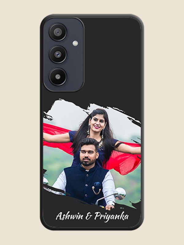 Custom Grunge Brush Strokes - Photo on Space Black Soft Matte Back Cover - Galaxy A35 5G