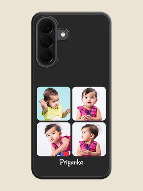 Custom Floral Art with 6 Image Holder on Photo On Space Black Custom Soft Matte Mobile Back Cover - Samsung Galaxy A37 5G