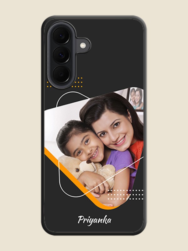 Custom Yellow Triangle on Photo On Space Black Custom Soft Matte Mobile Back Cover - Samsung Galaxy A37 5G