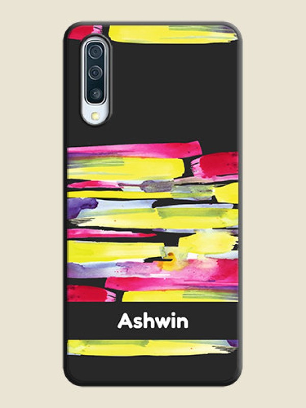 Custom Brush Coloured on Space Black Personalized Soft Matte Phone Covers - Galaxy A50S