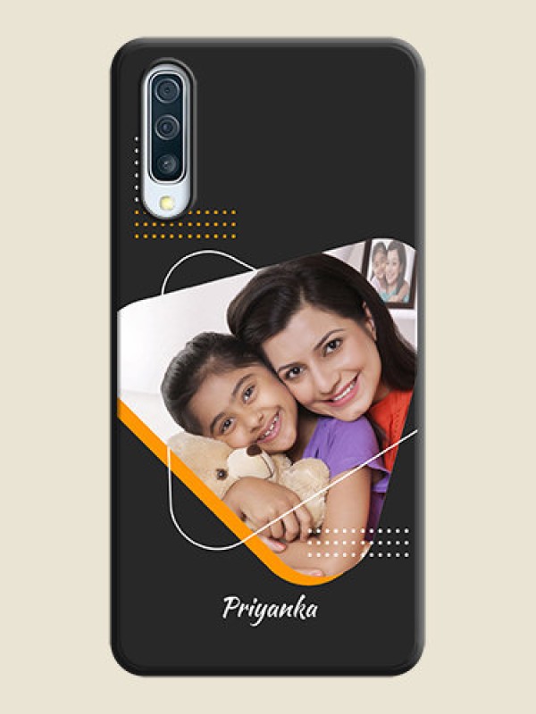 Custom Yellow Triangle - Photo on Space Black Soft Matte Phone Cover - Galaxy A50S