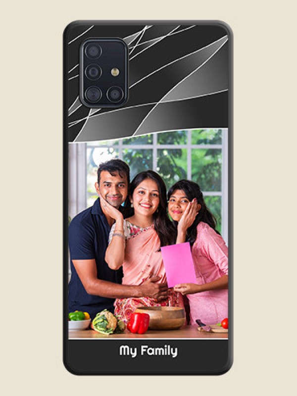Custom Mixed Wave Lines on Photo on Space Black Soft Matte Mobile Cover - Galaxy A51