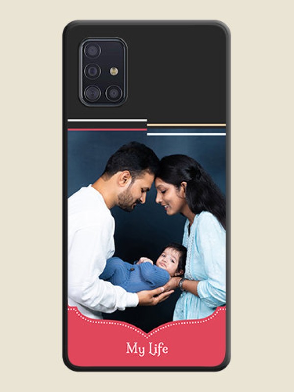 Custom Classic Plain Design with Name on Photo on Space Black Soft Matte Phone Cover - Galaxy A51