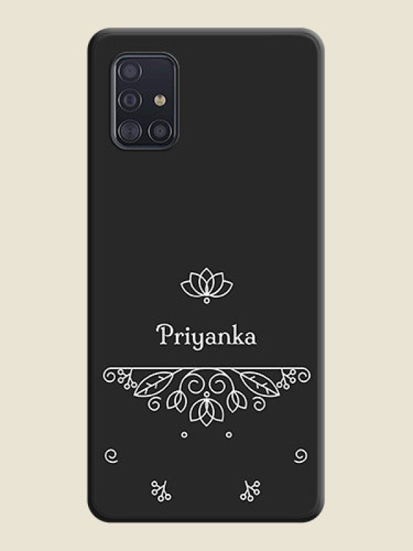 Custom Lotus Garden Custom Text On Space Black Personalized Soft Matte Phone Covers -Samsung Galaxy A51