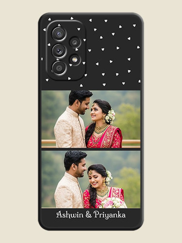 Custom Miniature Love Symbols with Name on Space Black Custom Soft Matte Back Cover - Galaxy A52s 5G