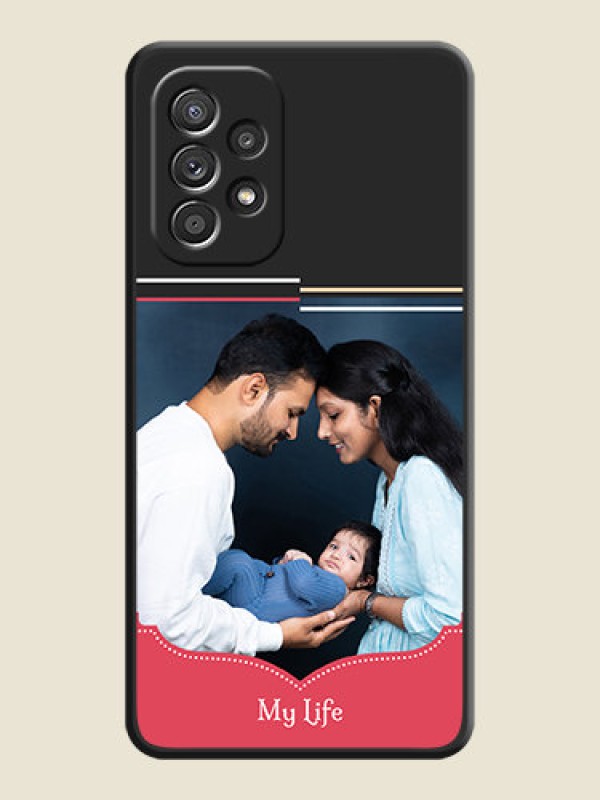 Custom Classic Plain Design with Name on Photo on Space Black Soft Matte Phone Cover - Galaxy A52s 5G