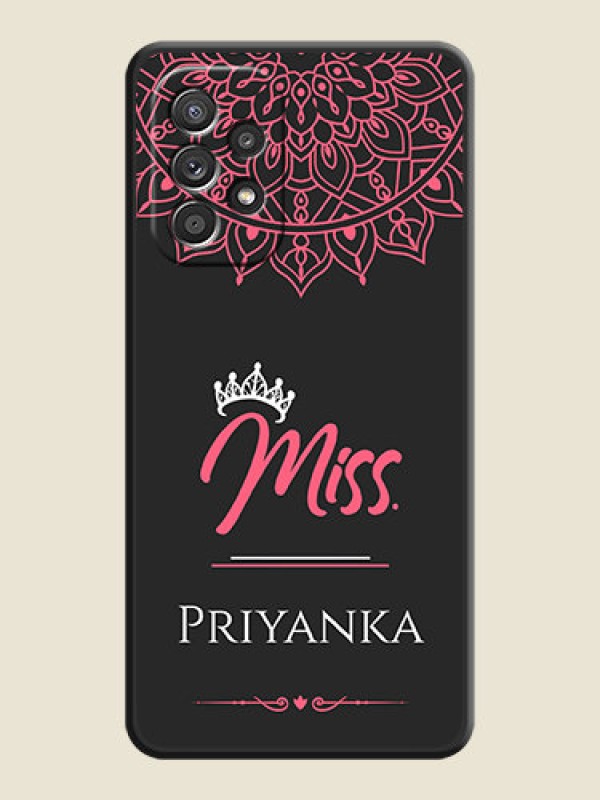 Custom Mrs Name with Floral Design on Space Black Personalized Soft Matte Phone Covers - Galaxy A52s 5G