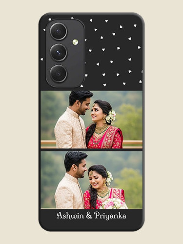 Custom Miniature Love Symbols with Name on Space Black Custom Soft Matte Back Cover - Galaxy A54 5G
