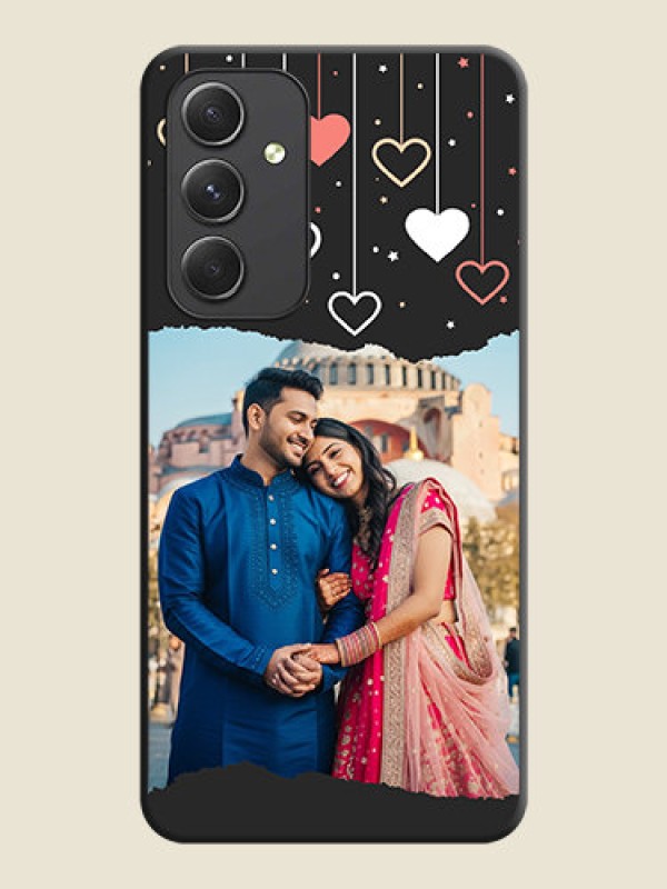 Custom Love Hangings with Splash Wave Picture on Space Black Custom Soft Matte Phone Back Cover - Galaxy A54 5G