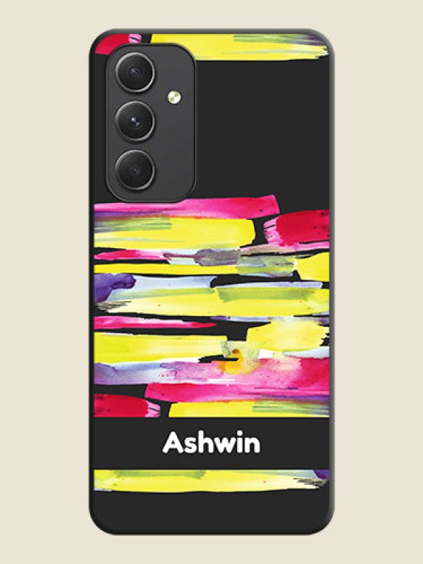Custom Brush Coloured on Space Black Personalized Soft Matte Phone Covers - Galaxy A54 5G